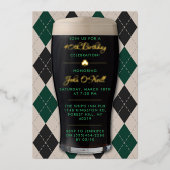 Kaas- en beerginheid Pint Volwassendag Echte Folie Uitnodiging (Voorkant)