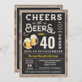 Kaas en bier 40e uitnodiging van de verjaardag (Voorkant / Achterkant)