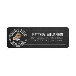 Kaas en bier 40e verjaardag wit op het karton etiket