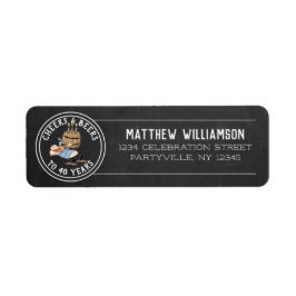 Kaas en bier 40e verjaardag wit op het karton etiket