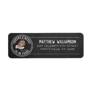 Kaas en bier 40e verjaardag wit op het karton etiket