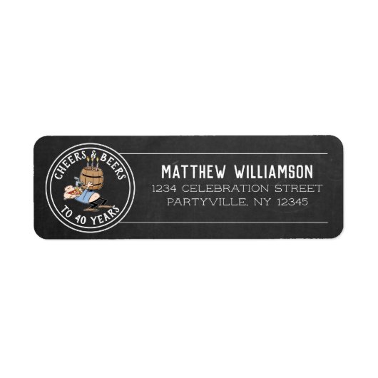 Kaas en bier 40e verjaardag wit op het karton etiket (Voorkant)