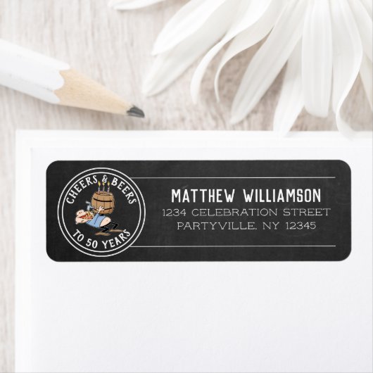 Kaas en bier 50e verjaardag wit op het karton etiket (Insitu)