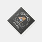 Kaas en bier 50e verjaardag zwart-wit servet (Hoek)