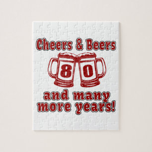 Kaas en bier 80 Design op de geboorte Legpuzzel