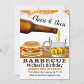 Kaas en bier Barbecue Birthday Invitation Kaart (Voorkant)