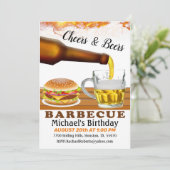 Kaas en bier Barbecue Birthday Invitation Kaart (Staand voorkant)