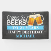 Kaas en bier Happy 21st Birthday Banner Blue (Horizontaal)