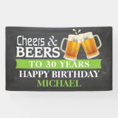Kaas en bier Happy 30th Birthday Banner Green (Horizontaal)