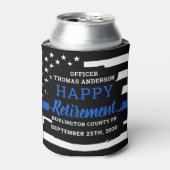 Kaas en bier met een blauwe lijn politievervroegin blikjeskoeler (Blikje Voorkant)