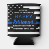 Kaas en bier met een blauwe lijn politievervroegin blikjeskoeler (Voorkant)