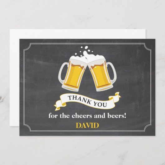 Kaas en bier Mok Chalkboard Bedankkaart (Voorkant / Achterkant)