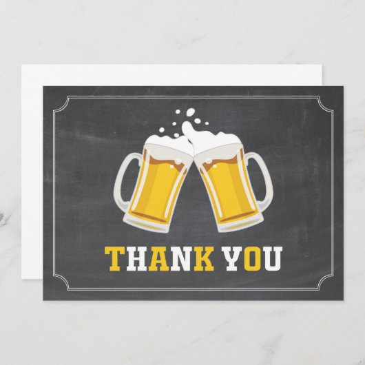 Kaas en bier Mok Chalkboard Bedankkaart (Voorkant / Achterkant)