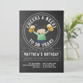 Kaas en bier op zaterdag in zwart-wit kaart (Staand voorkant)