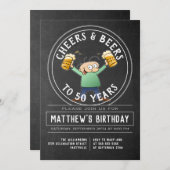 Kaas en bier op zaterdag in zwart-wit kaart (Voorkant / Achterkant)