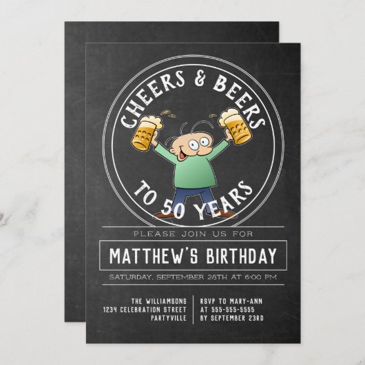 Kaas en bier op zaterdag in zwart-wit kaart (Voorkant / Achterkant)