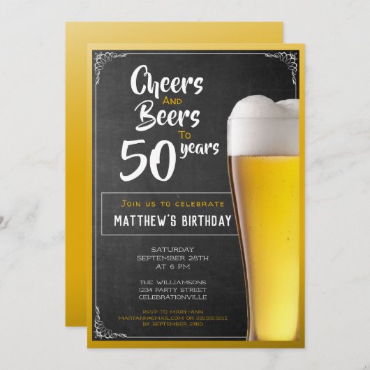 Kaas en bier op zaterdag kaart (Voorkant / Achterkant)