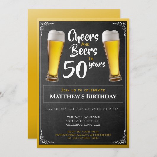 Kaas en bier op zaterdag kaart (Voorkant / Achterkant)