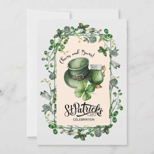 Kaas en bier. St. Patrick's Celebration Invita Kaart (Voorkant)