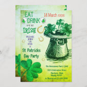 Kaas en bier St. Patrick's Day Birthday Party Kaart (Voorkant / Achterkant)