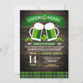 Kaas en bier St. Patrick's Day Birthday Party Kaart (Voorkant)