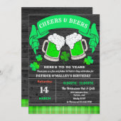 Kaas en bier St. Patrick's Day Birthday Party Kaart (Voorkant / Achterkant)