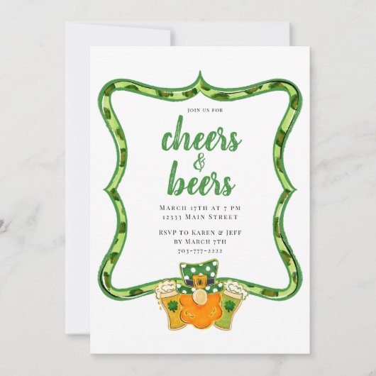 Kaas en bier St Patrick's Day Party Kaart (Voorkant)