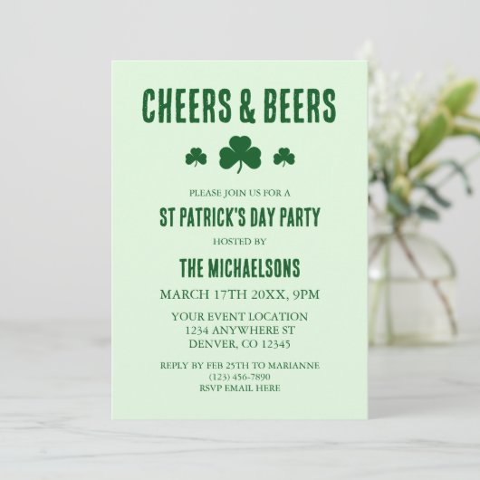 Kaas en bier St Patrick's Day Party Kaart (Staand voorkant)
