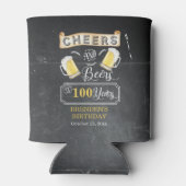 Kaas en bier tot 100 jaar geboortedag blikjeskoeler (Achterkant)