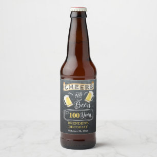 Kaas en bier tot 100 jaar geboortedag etiket