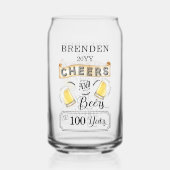 Kaas en bier tot 100 jaar verjaardag blikvorm glas (Voorkant)
