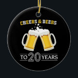 Kaas en bier tot 20 jaar keramisch ornament<br><div class="desc">Kaas en bier tot 20 jaar Keramisch sieraad</div>