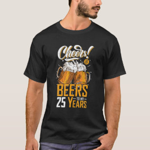 Kaas en bier tot 25 jaar 25e grappige verjaardag t-shirt