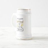 Kaas en bier tot 25 jaar na geboorte Beer Stein Bierpul (Voorkant links)