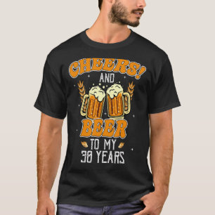 Kaas en bier tot 30 jaar 30e verjaardag t-shirt