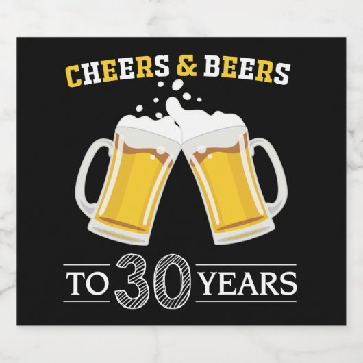 Kaas en bier tot 30 jaar bier etiket (Enkel label)