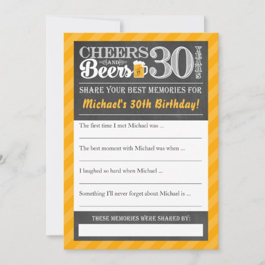 Kaas en bier tot 30 jaar ・ Deel een geheugenkaart Kaart (Voorkant)