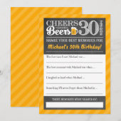 Kaas en bier tot 30 jaar ・ Deel een geheugenkaart Kaart (Voorkant / Achterkant)