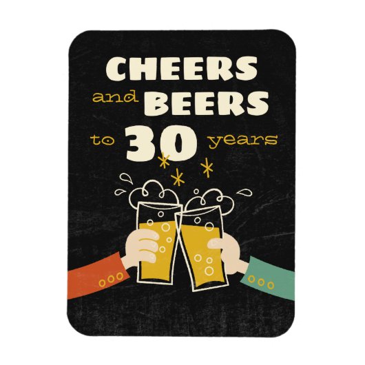 Kaas en bier tot 30 jaar na geboorte magneet (Verticaal)