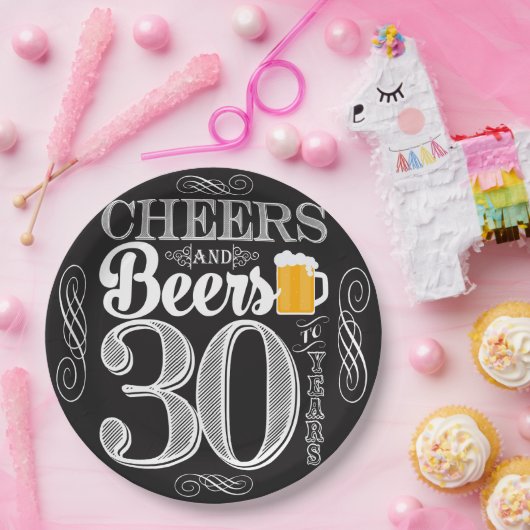 Kaas en bier tot 30 jaar Papier Bord 9" (Feest)