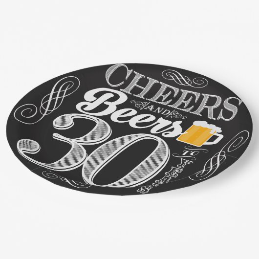 Kaas en bier tot 30 jaar Papier Bord 9" (Gekanteld)