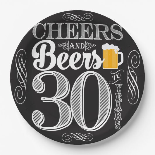 Kaas en bier tot 30 jaar Papier Bord 9" (Voorkant)