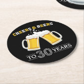 Kaas en bier tot 30 jaar ronde kartonnen onderzetter (Gebogen)