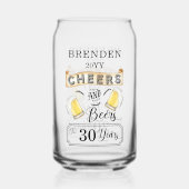 Kaas en bier tot 30 jaar verjaardag blikvorm glas (Achterkant)