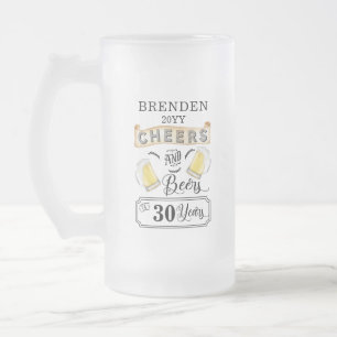 Kaas en bier tot 30 jaar verjaardag matglas bierpul
