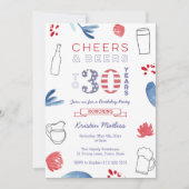 Kaas en bier tot 30 jaar volwassen geboortedag kaart (Voorkant)