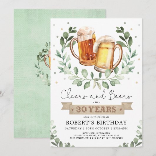 Kaas en bier tot 30 jaar Volwassen Mannen op zater Kaart (Voorkant / Achterkant)