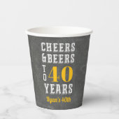 Kaas en bier tot 40 jaar Elke halve dag Papieren Bekers (Voorkant)