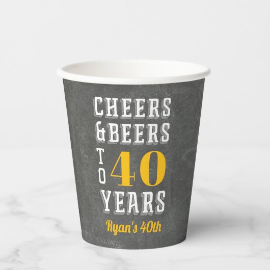 Kaas en bier tot 40 jaar Elke halve dag Papieren Bekers (Voorkant)