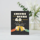 Kaas en bier tot 40 jaar na geboorte briefkaart (Staand voorkant)